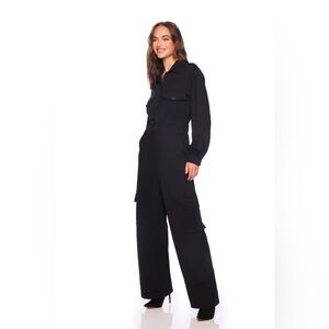 cargo long sleve jumpsuit